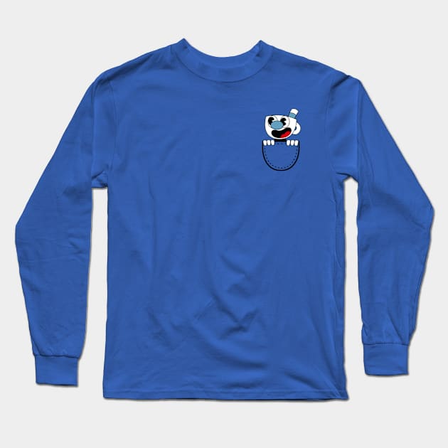 Mugman In The Pocket Long Sleeve T-Shirt by mighty corps studio